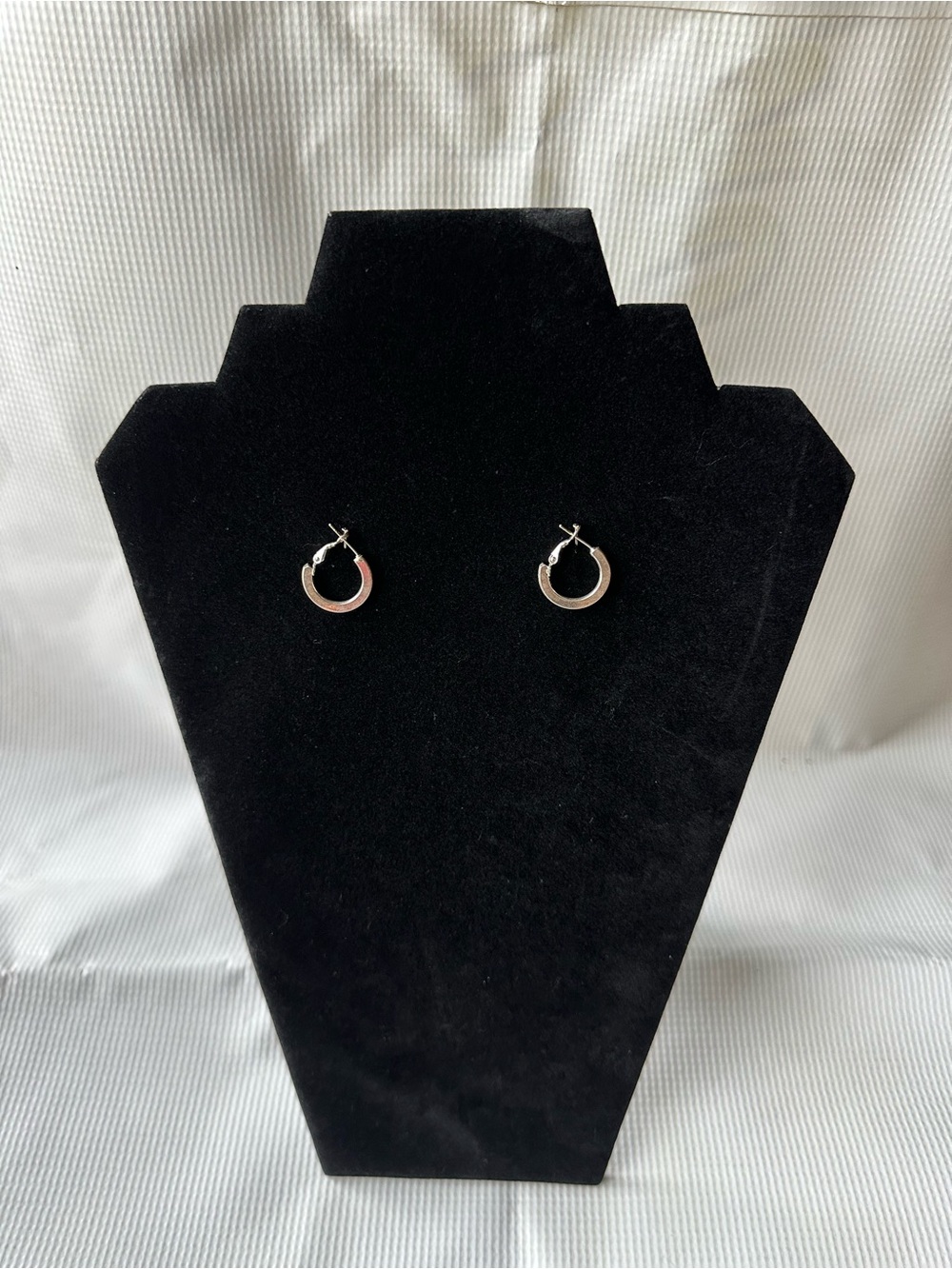 Silver Hoop Earrings - Textured Silver Tone